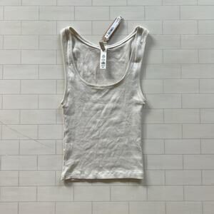 NWT SKIMS  Cotton Rib Tank - Bone - XS